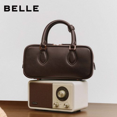 【圣诞礼物】百丽包包女25冬商场同款绵绵吐司波士顿包X7471AX6 - 图0