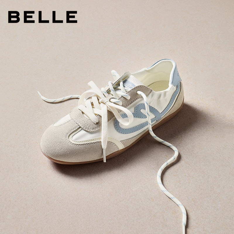 百丽软心糖薄底德训鞋双鞋带赛车鞋新款运动风休闲板鞋B2983AM6预,淘宝优惠券,粉丝福利购,淘宝优惠卷