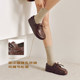Belle Caramel Toast Birkenstock Lace-up Oxford Shoes Women's New Inner Height Kangaroo Sailing Shoes F2Z1