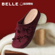 Zhou Yutong's same Belle thick-soled sheepskin bow-knot women's toast Birkenstock shoes can be worn outside slippers E9H1DAH6