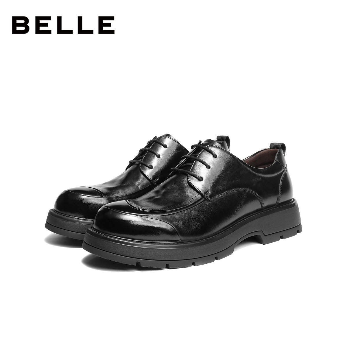 百丽男鞋厚底商务真牛皮鞋男士26春新商场款通勤休闲婚鞋8ZN01AM6 - 图3