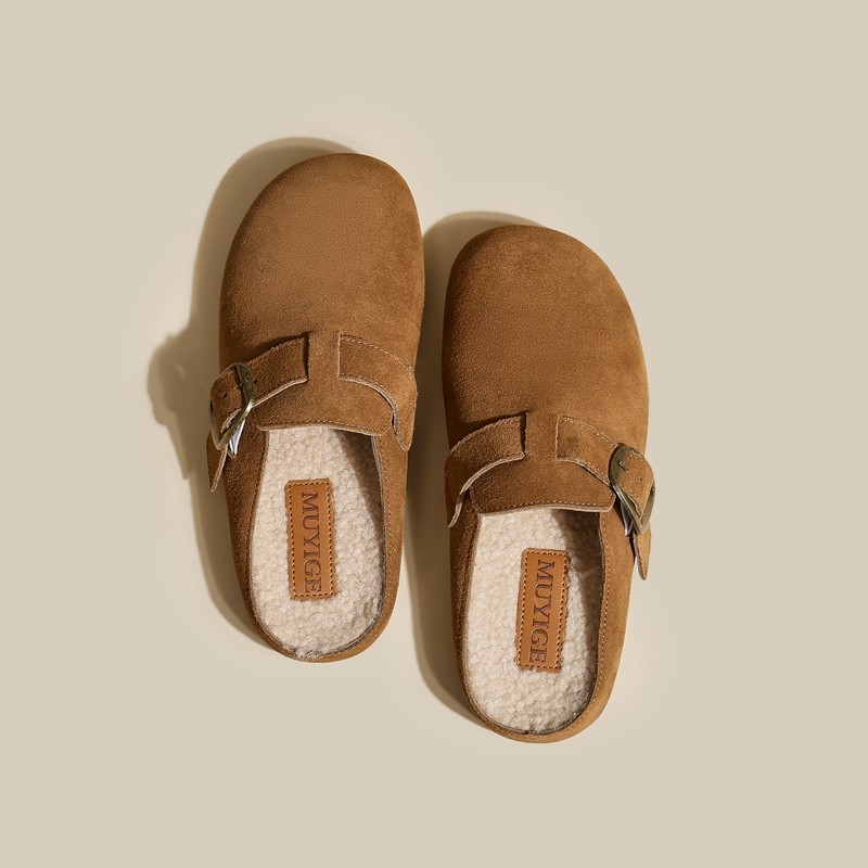 勃肯鞋女包头半拖鞋2025秋冬羊羔毛毛鞋外穿厚底复古一脚蹬博肯鞋,淘宝优惠券,粉丝福利购,淘宝优惠卷