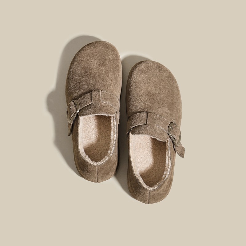 全包勃肯鞋女加绒2025秋冬季新款复古一脚蹬厚底保暖羊羔毛毛棉鞋,淘宝优惠券,粉丝福利购,淘宝优惠卷