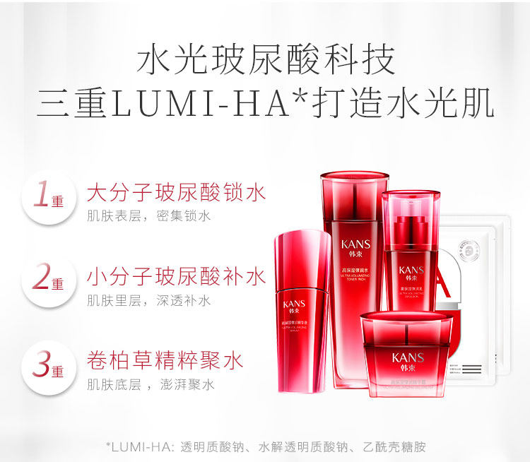 韩束巨水光盈润尊享礼盒补水女乳液 彩轩化妆品专营面部护理套装