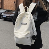 Вместительный и большой универсальный школьный рюкзак, в корейском стиле, простой и элегантный дизайн, для средней школы, подходит для студента