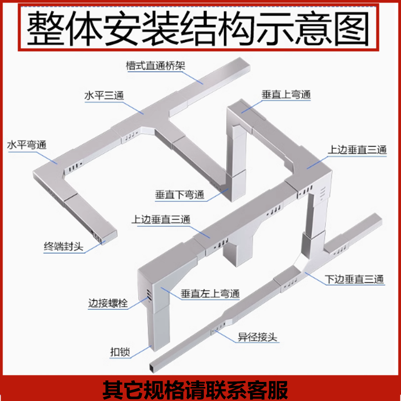 镀锌电缆桥架弯头配件上弯下弯水平弯槽式三通四通铁线槽异径接头,淘宝优惠券,粉丝福利购,淘宝优惠卷