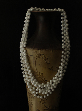 FHSTUDIO小众设计仿珍珠幻彩白珠超长项链法式简约