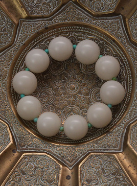 FHSTUDIO独家设计天然白菩提绿松石手镯手串新中式百搭