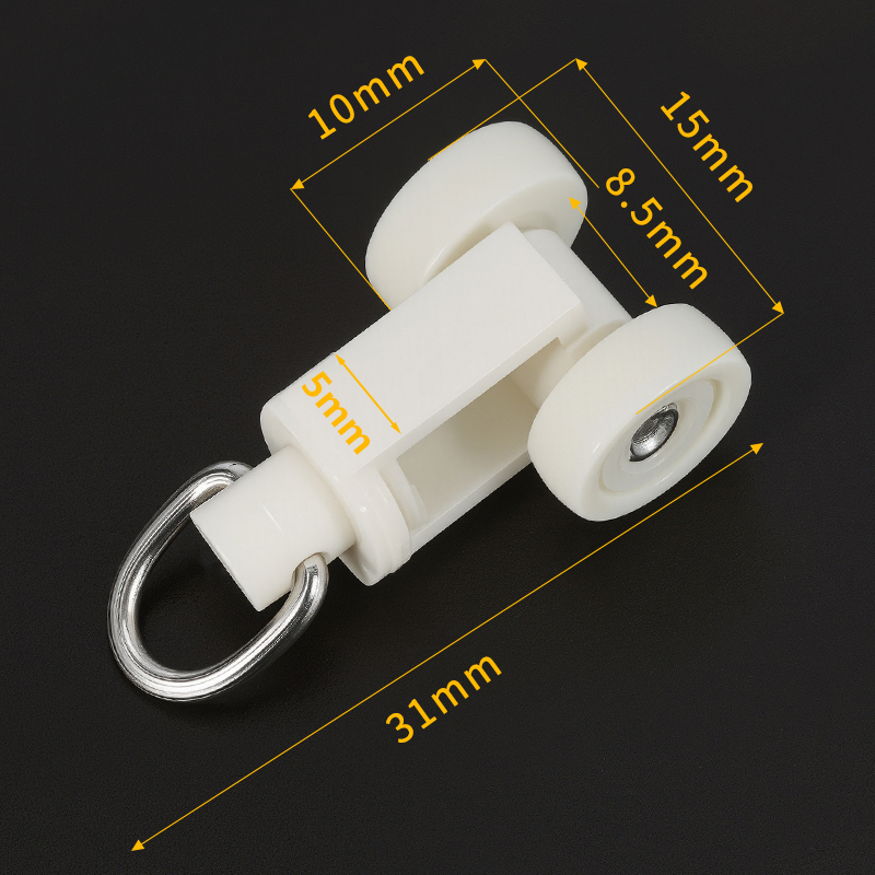 窗帘轨道滑轮挂钩老式滚轮直轨弯轨滑轨导轨配件静音走轮扣环辅料 - 图0