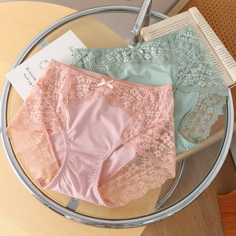 芯点海蕾丝边牛奶丝无痕女士三角内裤女胖妹妹大码纯棉内裆2025新,淘宝优惠券,粉丝福利购,淘宝优惠卷