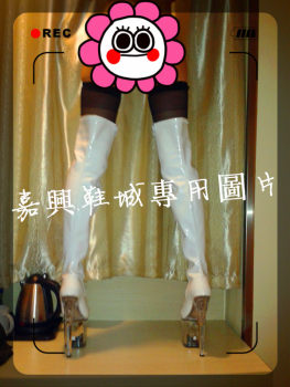 Sexy ສີຂາວໂປ່ງໃສ crystal waterproof platform over-the-knee boots sexy boots flirting boots Y003