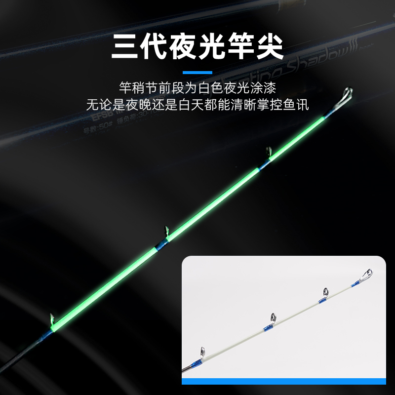 伊酷达新款飞影三代船钓竿近海船竿1.6米-2.7米海钓竿底钓竿钓鱼-图0