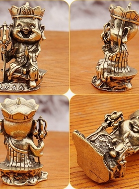 黄铜唐僧师徒摆件西游记孙悟空大圣归来小猪装饰收藏手把件工艺品