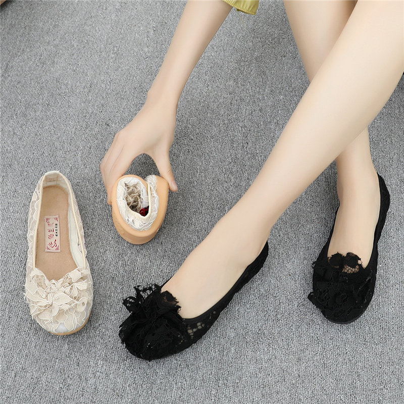 渔夫鞋老北京布鞋女平底软底孕妇鞋夏季透气蕾丝镂空豆豆女鞋网鞋,淘宝优惠券,粉丝福利购,淘宝优惠卷