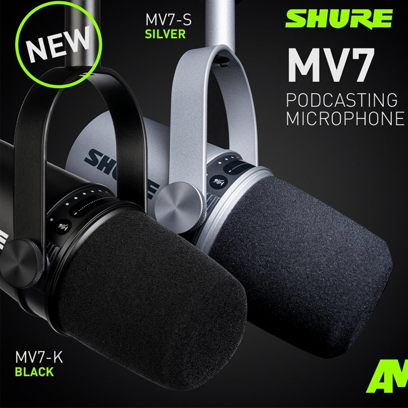 shure/舒尔MV7专业动圈麦克风电脑手机直播主播录音配音USB话筒 - 图0