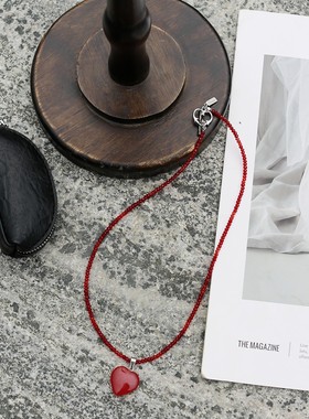 墨黛原创女装多巴胺锁骨项链天然玉石彩色串珠石头配饰项链