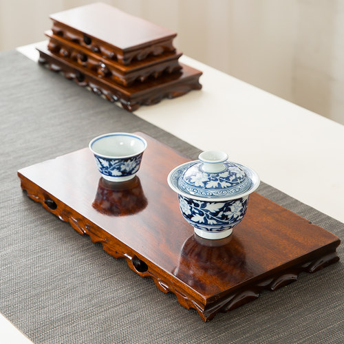 长方形实木根雕底座奇石铜器古玩茶盘工艺品客厅摆件木头底托架子 - 图0