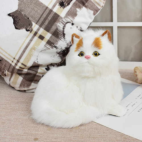 大号会叫仿真猫咪毛绒玩具仿真猫假猫小猫模型仿真动物玩偶摆件 - 图1