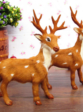 真皮手工仿真小鹿装饰森林系拍摄