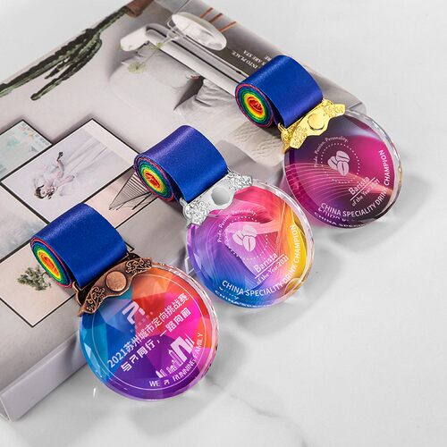 【重庆发货】水晶奖牌金属挂牌定制定做儿童学校足篮球运动会比赛 - 图1