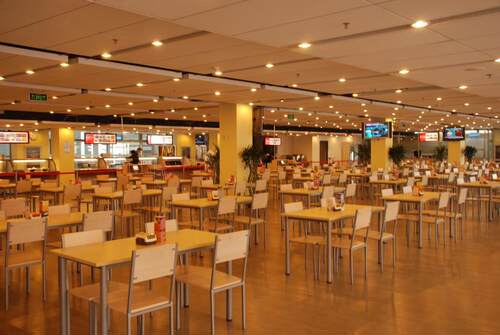 酒店靠背钢木餐椅餐桌办公椅板式椅厂家直销特价批发饭店快餐厅 - 图1