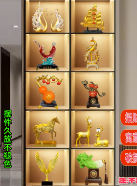 现代酒柜电视柜装饰品摆件轻奢高档家居客厅玄关办公室展示柜招财