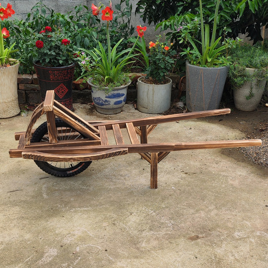 Antique wooden unicycle trolley balance car kindergarten parent-child games outdoor development team building activity props