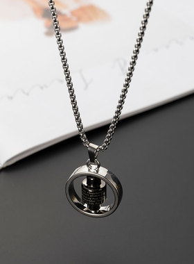 转运轮幸运转轮轻奢项链 男潮小众个性嘻哈ins个性挂件男士饰品