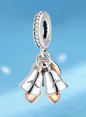 潘家圣诞饰品手链铃铛纯银吊坠女