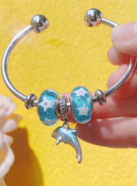 手工串珠纯银蛇骨链女海豚高级感