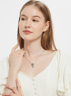 潘家锁骨链纯银项链捕梦网银吊坠