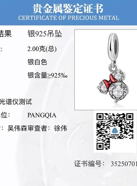 S925纯银米妮吊坠diy饰品礼物女