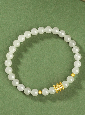 S925纯银和田玉小蛮腰手链礼物女