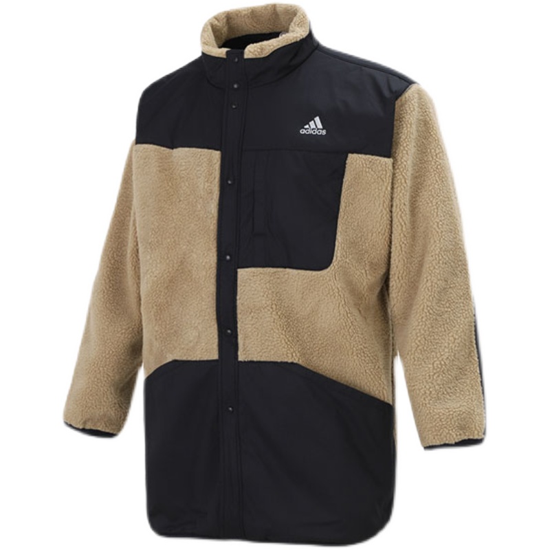 Adidas/阿迪达斯 冬季男运动休闲毛绒防风茄克外套 H40910 H40902 - 图3