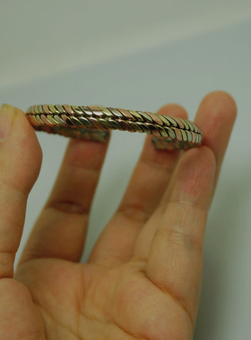 西藏尼泊尔手工经典三色铜手镯