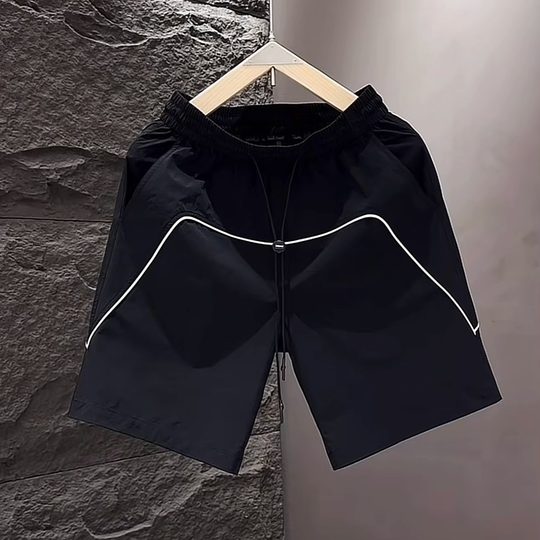 轻奢高端白色休闲短裤男款时尚五分裤2025夏季新款男士沙滩大裤衩