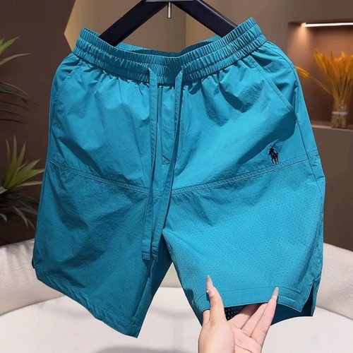 潮牌短裤男夏季新款时尚设计感战马刺绣五分裤青年速干透气沙滩裤 - 图2