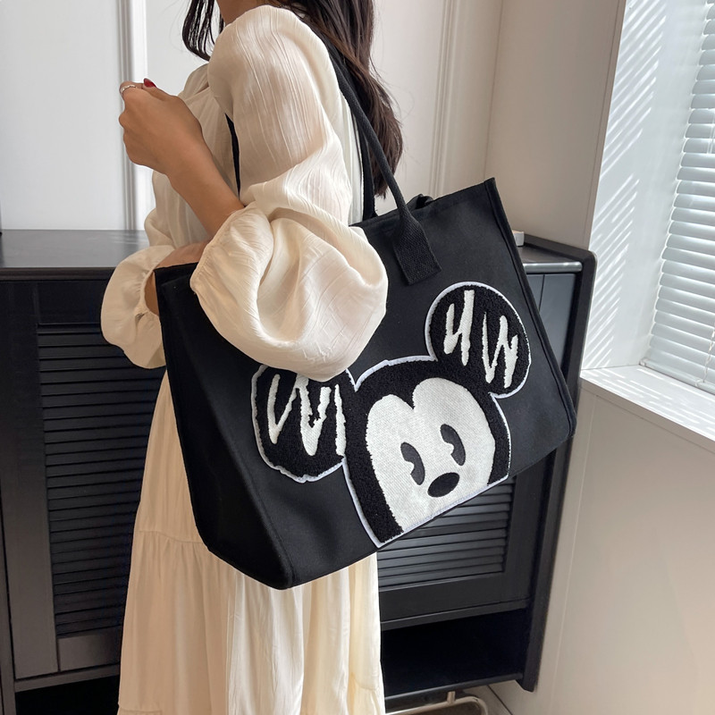 时尚帆布包女2025新款大容量卡通手提购物袋子妈咪外出单肩母婴包,淘宝优惠券,粉丝福利购,淘宝优惠卷