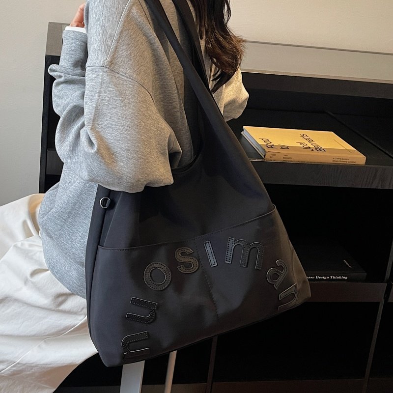 大容量腋下包包女休闲尼龙布单肩通勤包松弛感百搭学生上课托特包,淘宝优惠券,粉丝福利购,淘宝优惠卷