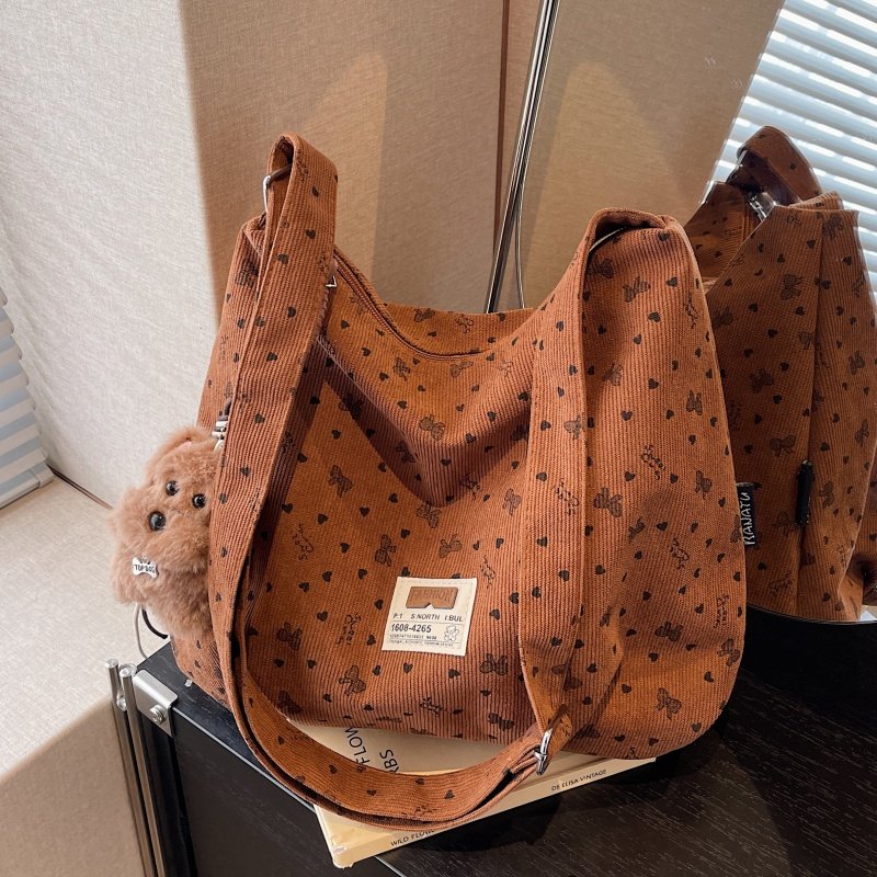 碎花帆布斜挎包包女大容量单肩腋下包小众百搭学生上课通勤托特包,淘宝优惠券,粉丝福利购,淘宝优惠卷