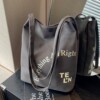 Work Commuting Bag Letter Canvas Bag Shoulder Bucket Bag