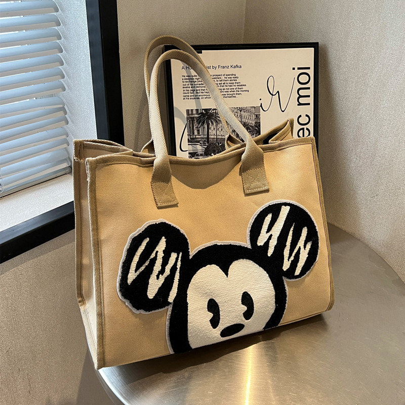 时尚帆布包女2025新款大容量卡通手提购物袋子妈咪外出单肩母婴包,淘宝优惠券,粉丝福利购,淘宝优惠卷