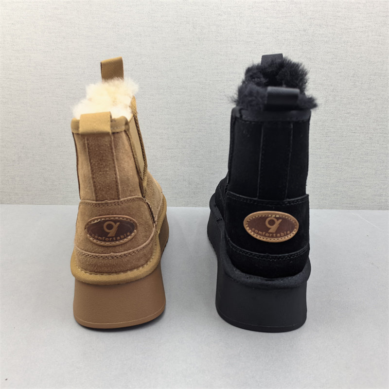 工厂直销2025冬款女鞋圆头厚底羊毛口雪地靴女靴子短靴外贸鞋裸靴,淘宝优惠券,粉丝福利购,淘宝优惠卷