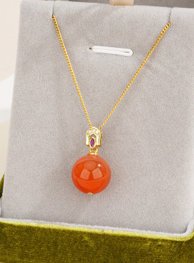 天然南红玛瑙转运珠项链