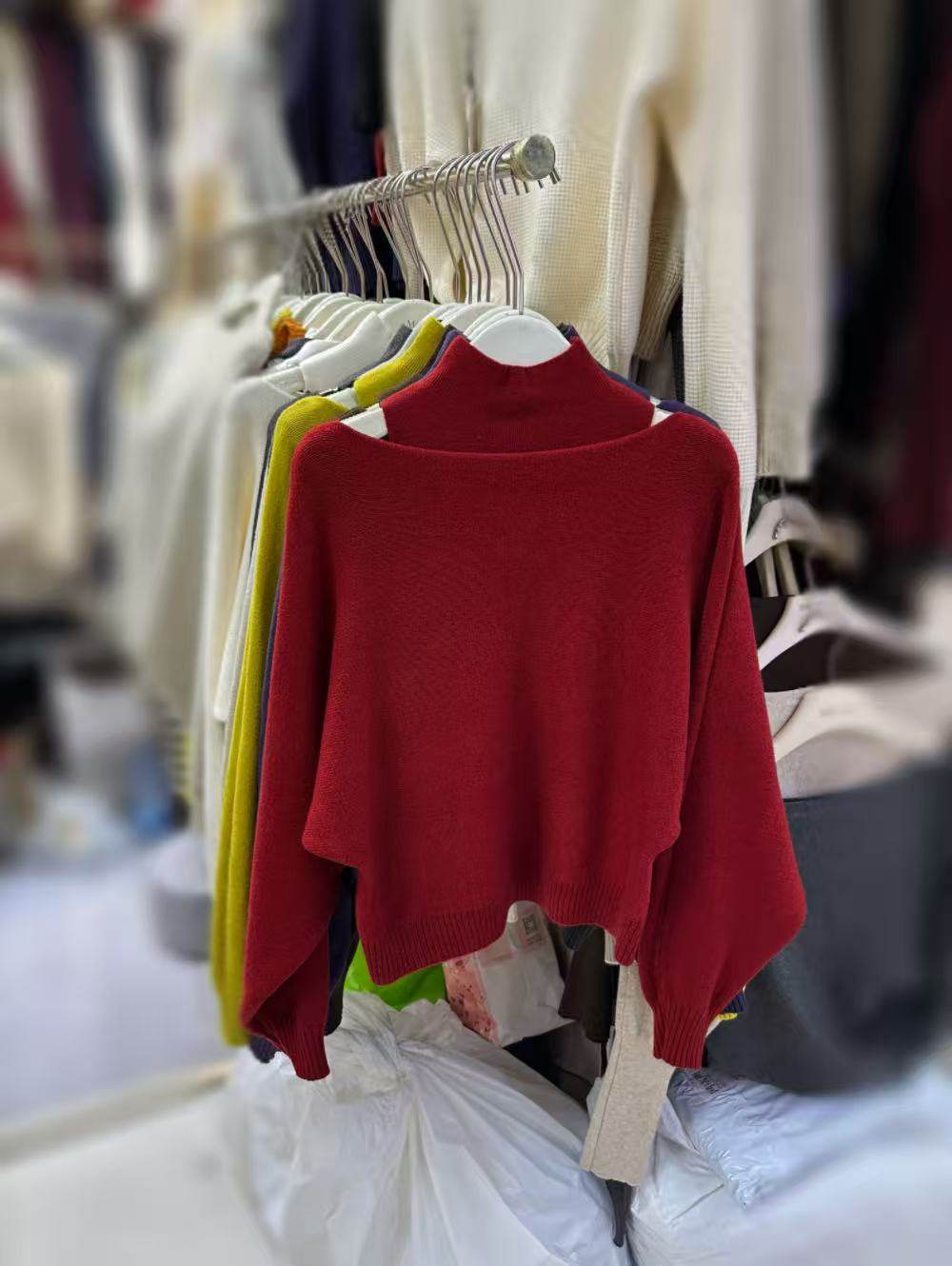 设计感高领纯色长袖针织衫女2025冬新款宽松显瘦百搭洋气上衣YN68,淘宝优惠券,粉丝福利购,淘宝优惠卷