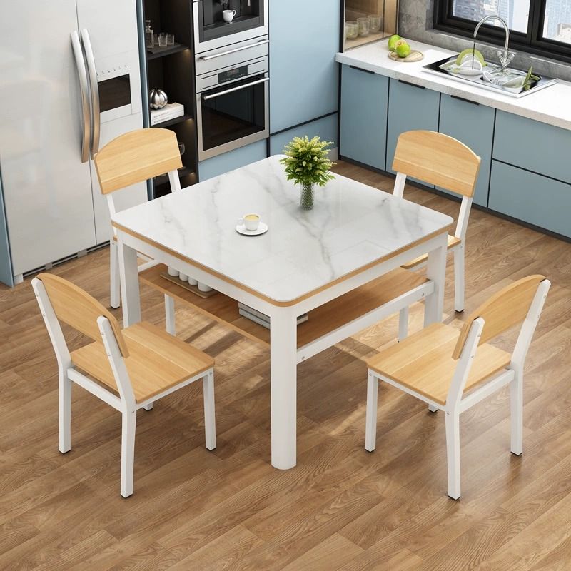 轻奢岩板餐桌现代简约双层小方桌正方形吃饭桌子家用小户型四方桌,淘宝优惠券,粉丝福利购,淘宝优惠卷