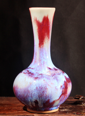 神垕钧瓷礼品国礼窑变泰和坊窑花瓶大师作品特色工艺品博古架摆件