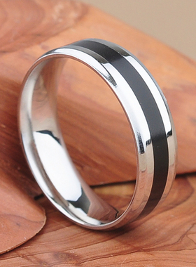 钛戒指情侣免费刻字进口男士时尚