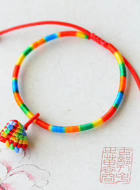 小粽子手工编织婴儿端午节五彩绳