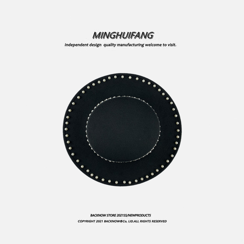 新款法式复古水钻珍珠黑色毛呢赫本平沿礼帽女秋冬天名媛爵士帽子,淘宝优惠券,粉丝福利购,淘宝优惠卷